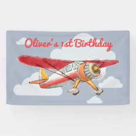 Lona Vintage Airplane Birday