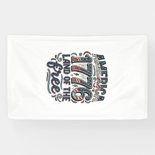 Lona Vintage América 1776 Tierra de la Libertad Diseño