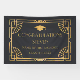 Lona Vintage Art Deco Graduation Banner backdrop