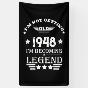 Lona Vintage blanco negro personalizado de 75 años