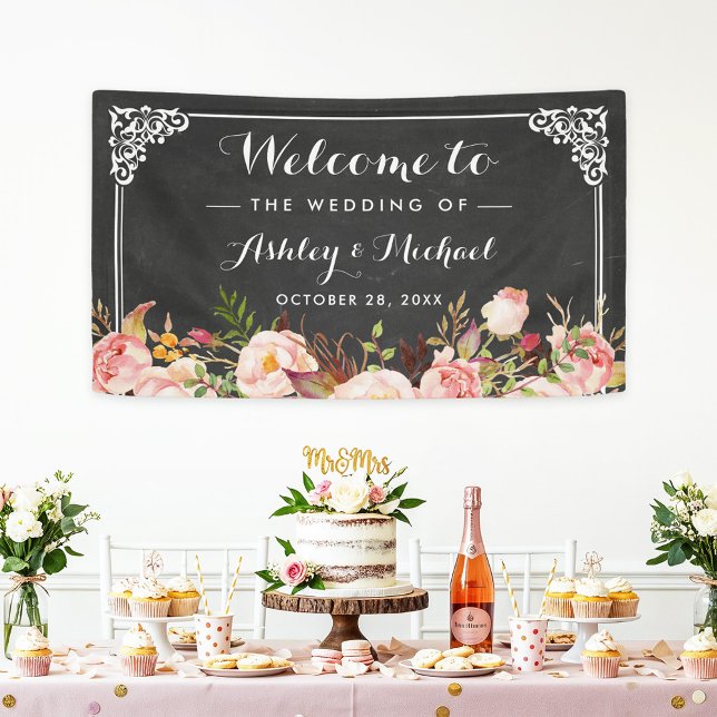 Lona Vintage Chalkboard Rustic Floral (Subido por el creador)