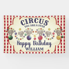 Lona Vintage Circus Elephant Birday