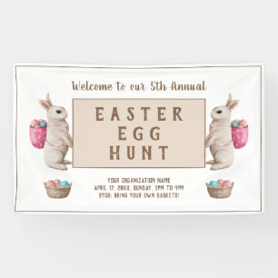 Lona Vintage Easter Egg Hunt Watercolor Canasta de cone