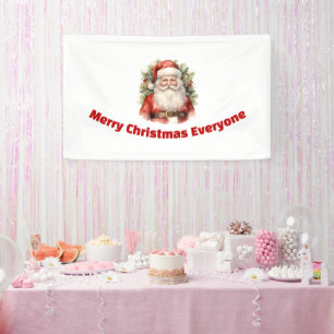 Lona Vintage Navidad Santa Claus Sonriendo