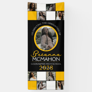 Lona Vinyl de graduación de Collage de fotos Black & Go