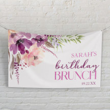 Violet Magenta Purple Floral Birch Brunch