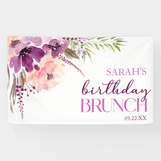 Lona Violet Magenta Purple Floral Birch Brunch (Horizontal)