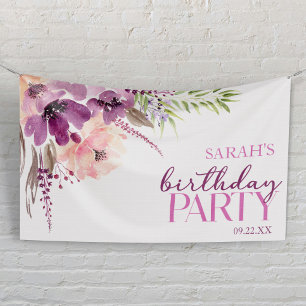 Lona Violet Magenta Purple Floral Birday Party