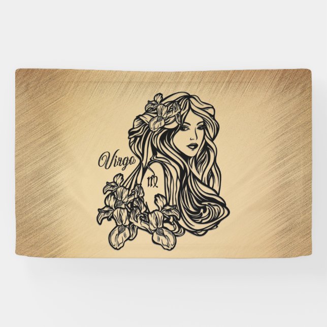 Lona Virgo Zodiaco con Aspecto Antiguo (Horizontal)