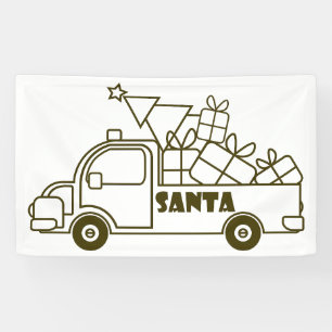 Lona Vista lateral del camión de Navidades de esquema