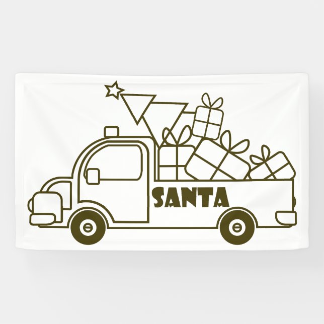 Lona Vista lateral del camión de Navidades de esquema (Horizontal)