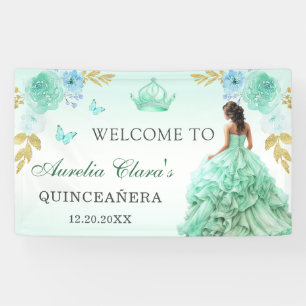 Lona Vistazo de la princesa verde de la menta Quinceañe