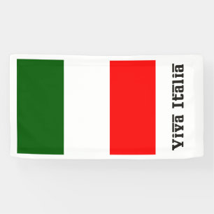 Lona Viva Italia y bandera italiana