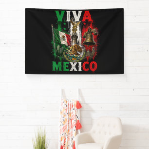 Lona Viva México Día de la Independencia de México Retr