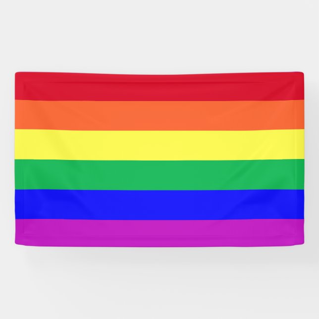 Lona Vivid Vibrant Colorful Gay Pride Rainbow Stripes (Horizontal)