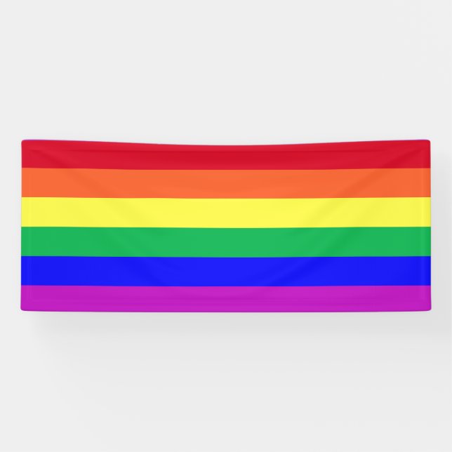 Lona Vivid Vibrant Colors LGBTQ Classic Rainbow Stripes (Horizontal)