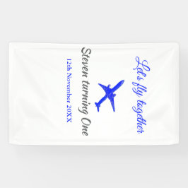 Lona Volemos juntos el primer avión de cumpleaños azul