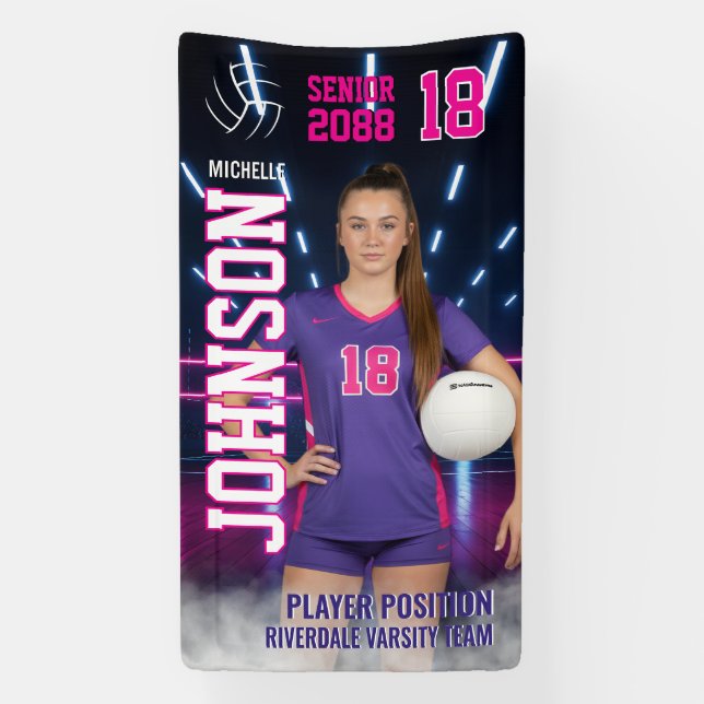 Lona Volleyball Player Senior Night Customized Photo (Vertical)