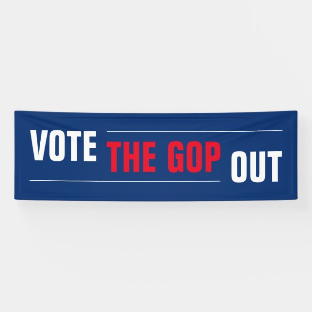 Lona Vota al GOP fuera Azul Blanco Rojo (Horizontal)