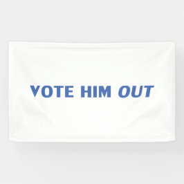 Lona Vota por la tipografía moderna blanca y azul