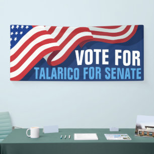 Lona Vota Talarico para la bandera estadounidense del S