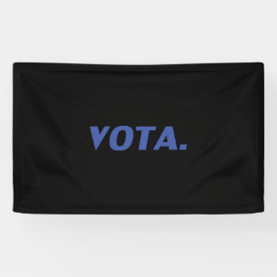 Lona Vota vota en español azul negro y moderno políti