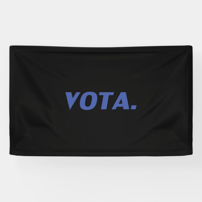 Lona Vota vota en español azul negro y moderno político (Horizontal)