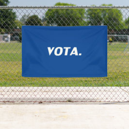 Lona Vota vota en español blanco azul y moderno polític