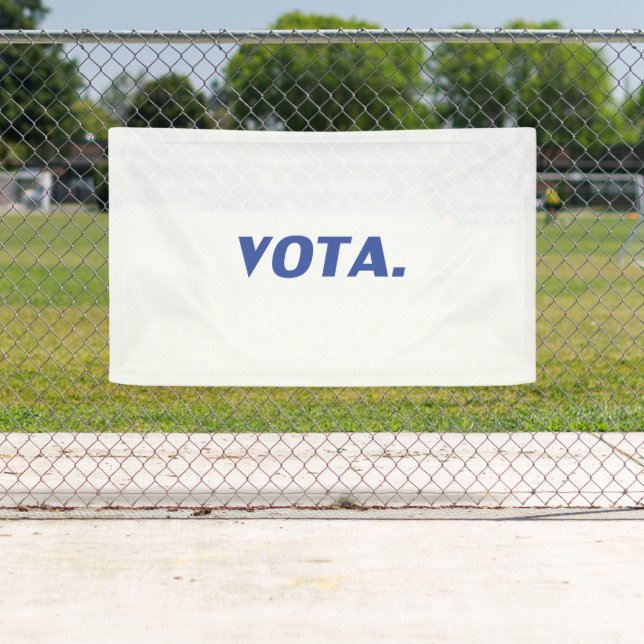 Lona Vota vota en español blanco blanco y moderno polít (In situ)