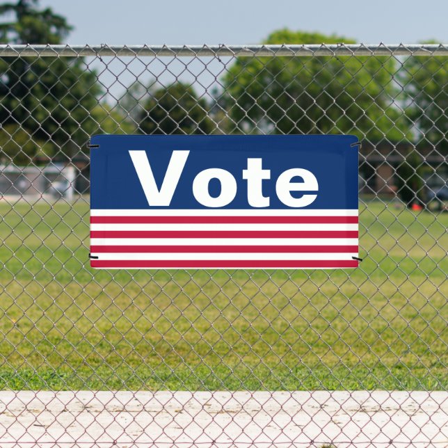 Lona Votar blanco rojo patriótico y azul (in situ)