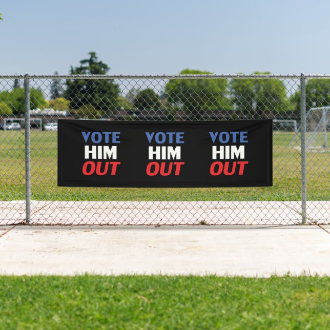 Lona Votar por él Fuera texto negro azul rojo blanco mo (In situ)