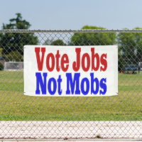 Votar trabajos no multitudes con texto azul rojo