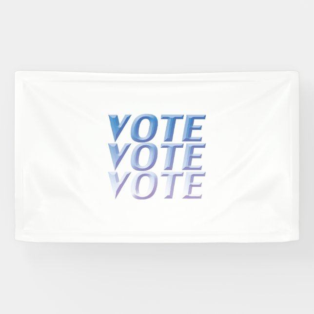 Lona "Votar votar" letras azules, fondo blanco (Horizontal)