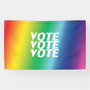 Lona "Votar votar" orgullo blanco lgbtq lgbt arco iris
