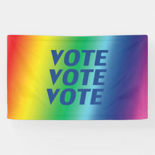 Lona "Votar voto", orgullo azul lgbtq lgbt arco iris