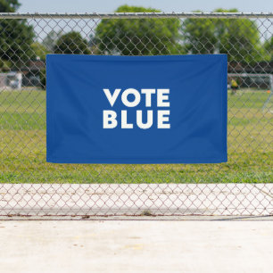 Lona Voto azul, biden, letras blancas, fondo azul