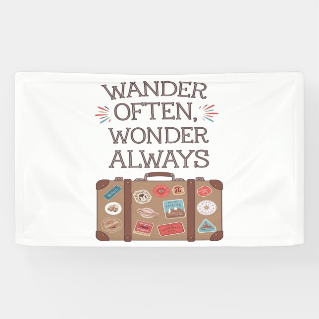 Lona Wander A Menudo, Wonder Always Travel Cita (Horizontal)