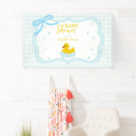 Lona Water Droplets Gingham Boy Baby Shower Welcome