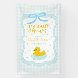 Lona Water Droplets Gingham Boy Baby Shower Welcome