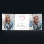 Lona Watercolor Bat Mitzvah Ombré Dos Foto<br><div class="desc">Un moderno y suave diseño de dos pancartas fotográficas de Stacey Meacham con estrellas de color agua oscura y un monograma inicial.</div>