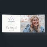 Lona Watercolor Bat Mitzvah Ombré Star of David Photo<br><div class="desc">Diseño moderno y suave de una pancarta con fotos de Bat Mitzvah de Stacey Meacham con estrellas de color de agua oscura y un monograma inicial.</div>