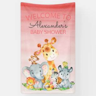 Lona Watercolor Cute Safari Jungle Baby Shower