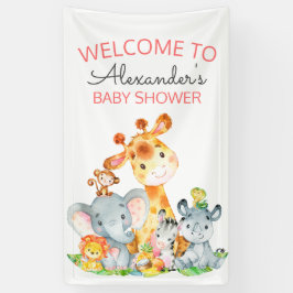 Lona Watercolor Cute Safari Jungle Baby Shower
