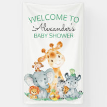 Watercolor Cute Safari Jungle Baby Shower