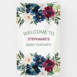 Lona Watercolor de la Marina de Borgoña Flores Baby Sho