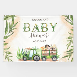 Lona Watercolor Farm Animals Tractor Baby Shower