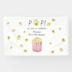 Lona Watercolor Popcorn Kids Birthday Fiesta