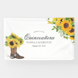 Lona Watercolor Sunflower Rustic Western Quinceañera