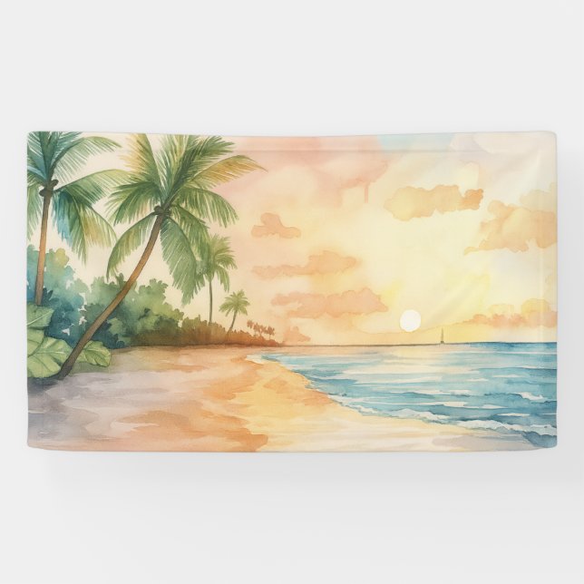 Lona Watercolor Tropical Sunset (Horizontal)