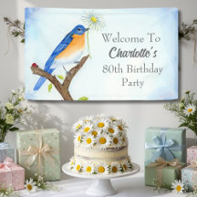 Welcome Any Age Happy April Birthday with Bluebird